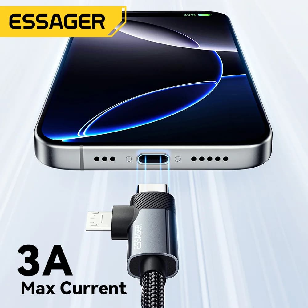 2-in-1 65W PD Schnellladekabel Type-C/USB-A auf Micro
