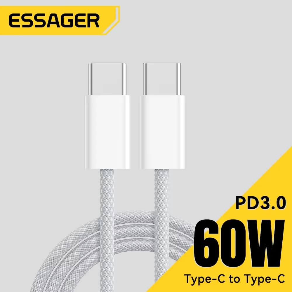 60W USB-C auf USB-C Schnelllade- und Datenkabel