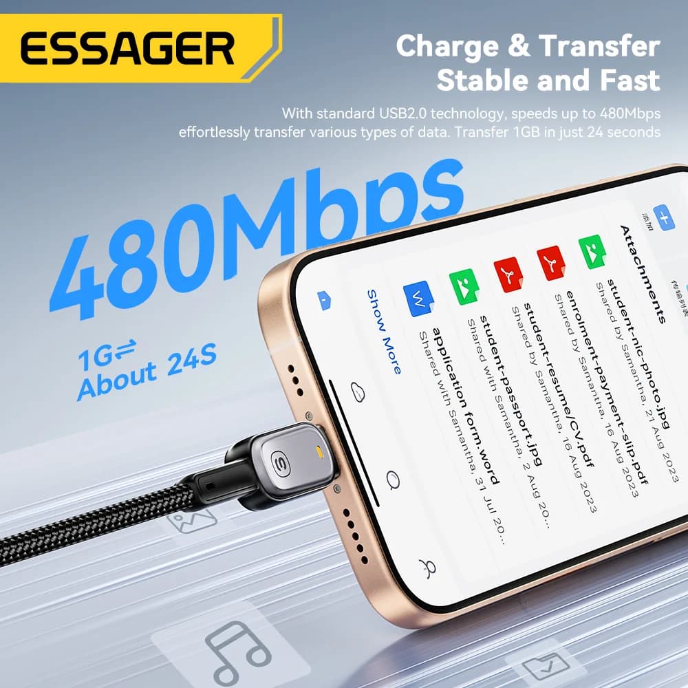 LED 100W USB-C auf USB-C Kabel, 5A PD Schnellladen