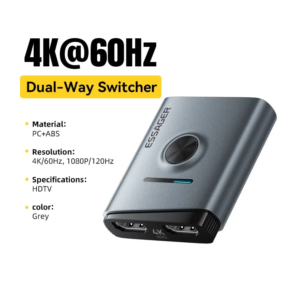 4K 60Hz HDMI-Umschalter 2-in-1 Splitter-Adapter