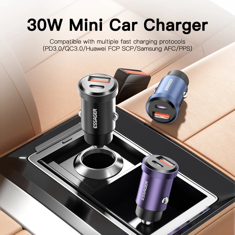 30W USB-C Kfz-Ladegerät, Quick Charge 4.0