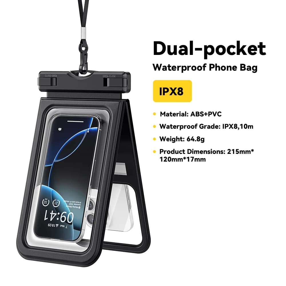 IPX8 Doppeltaschen-Wasserdichte Handyhülle