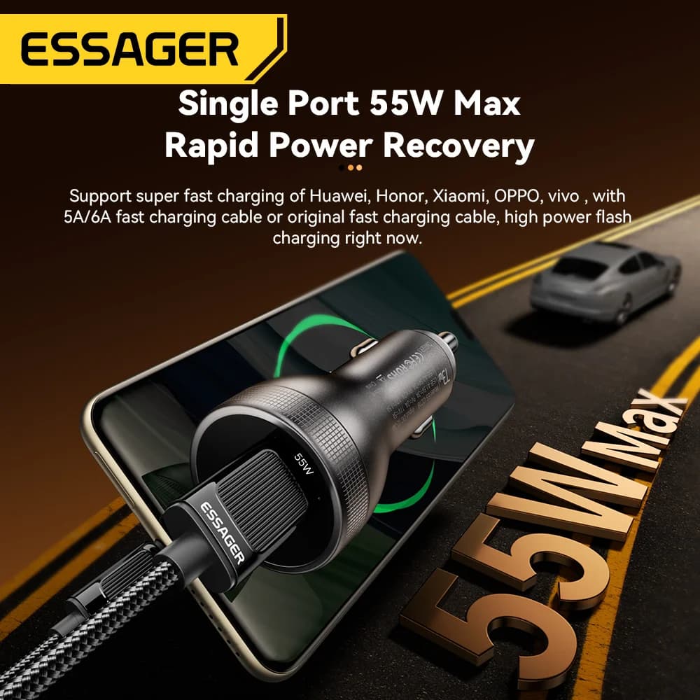 73W USB-C Auto-Ladegerät mit Digitalanzeige