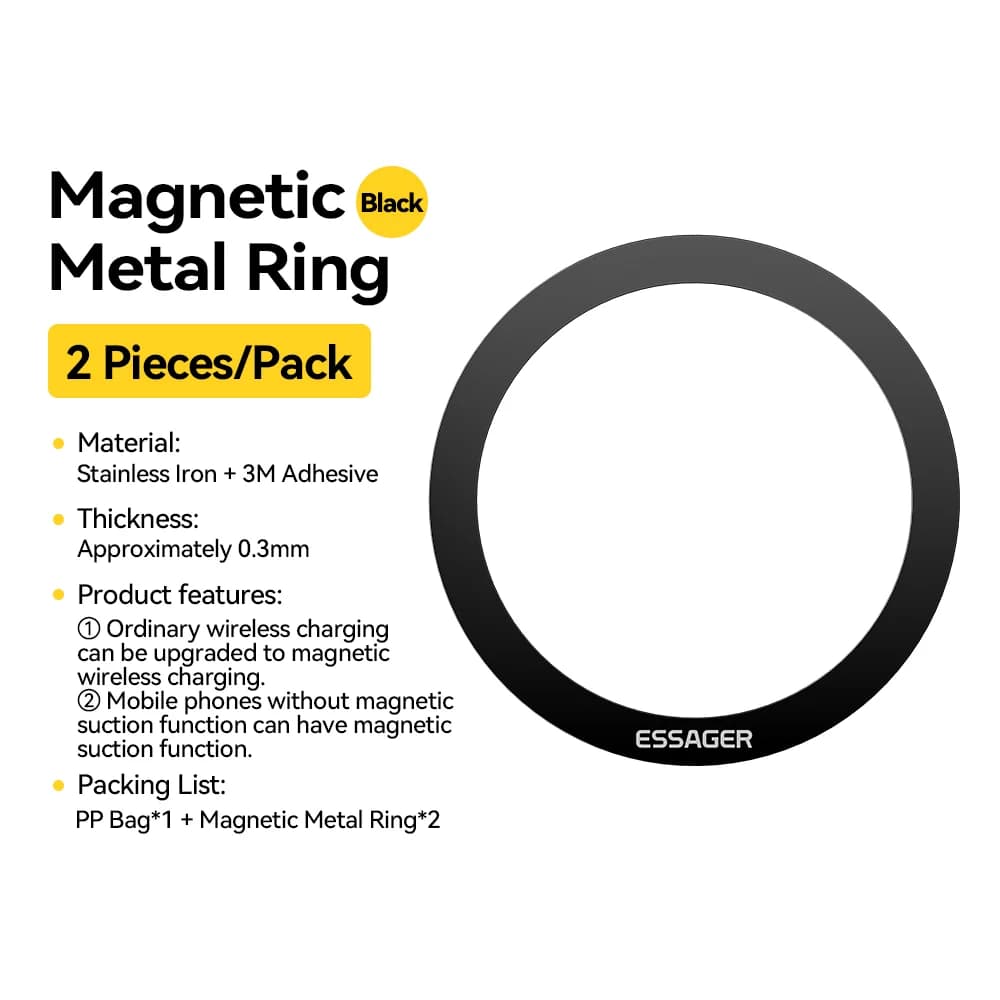 2er-Pack Magnetische Metallringe für kabelloses Laden