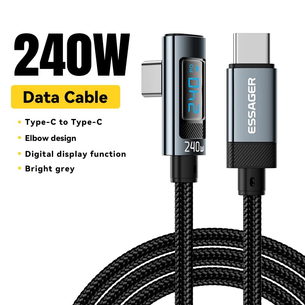 240W USB-C auf USB-C Kabel mit 90-Grad-Winkel