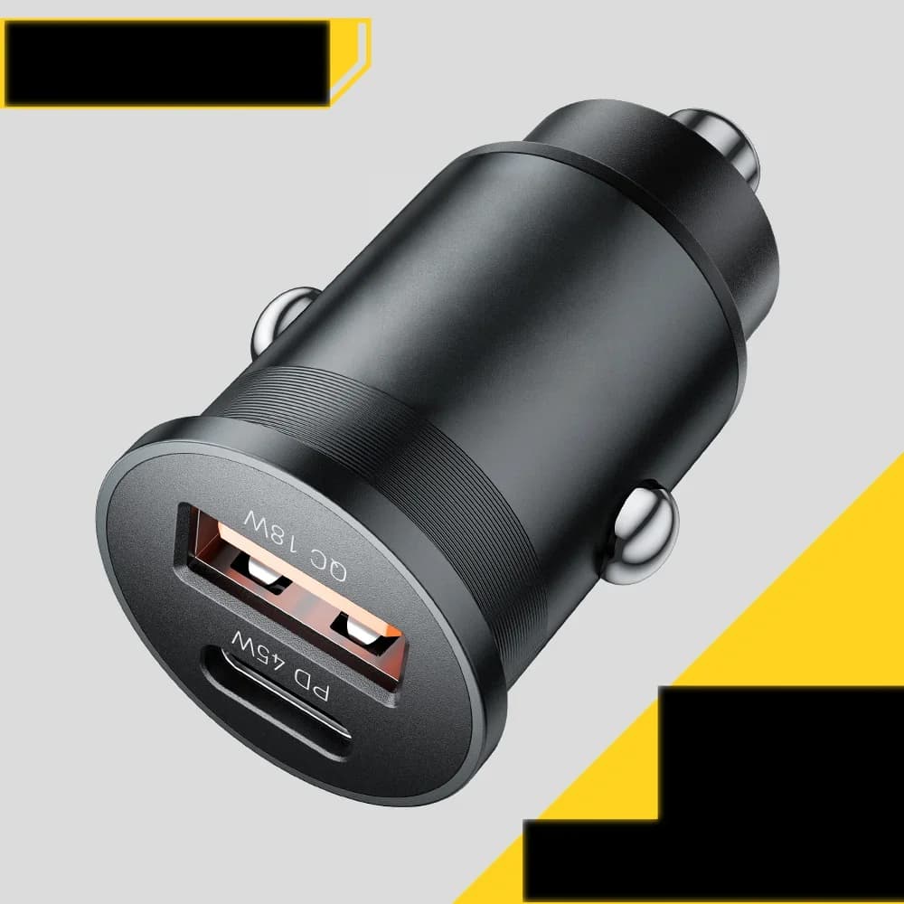 45W Mini USB-C Auto-Ladegerät, QC 3.0