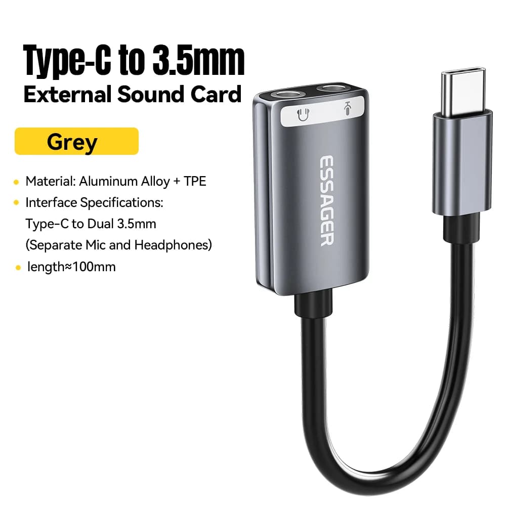 Externe USB-Soundkarte mit 3,5mm Audio-Adapter