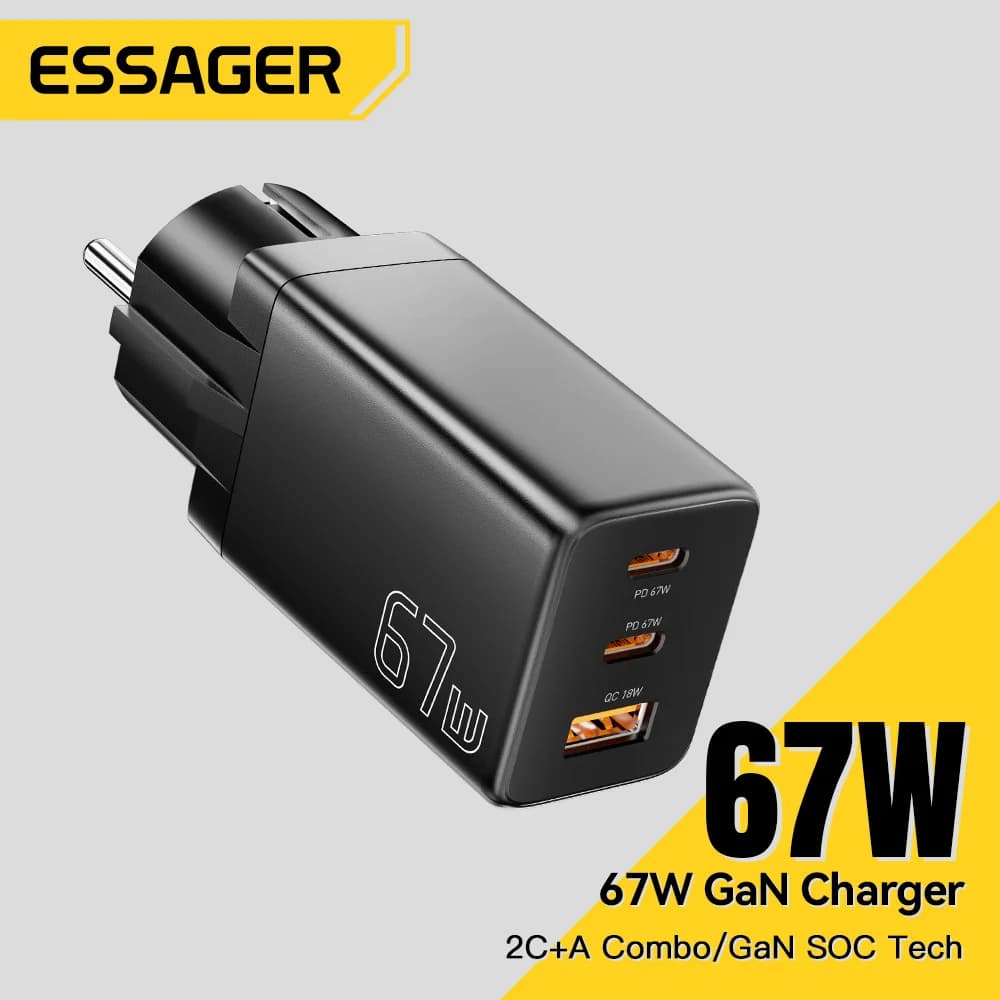 GaN USB Typ-C Ladegerät mit EU/KR Steckeroptionen