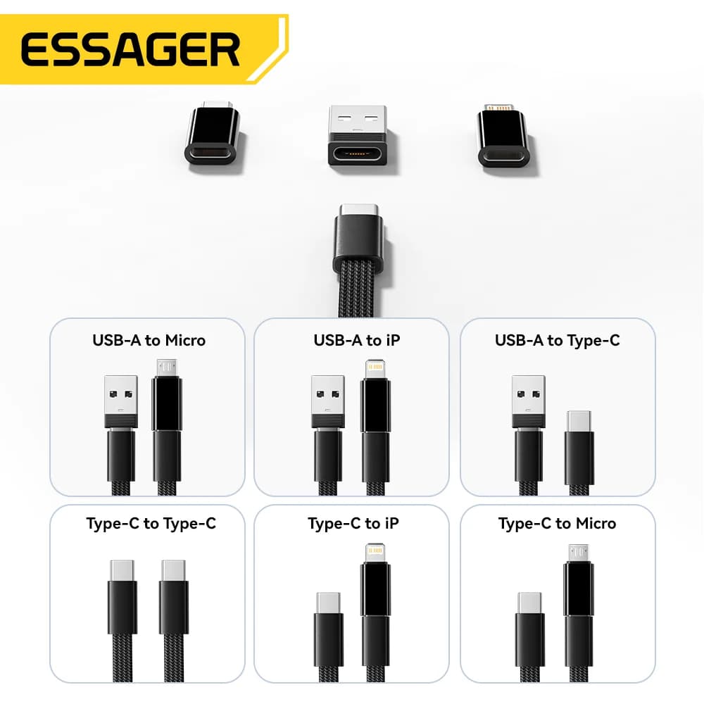 60W USB-C Datenkabel-Set mit Reiseaufbewahrungsbox
