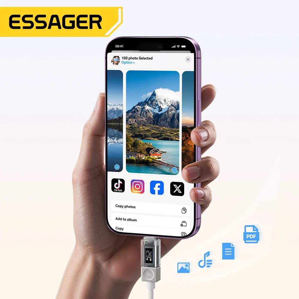 USB-C auf Lightning Kabel mit Digitalanzeige