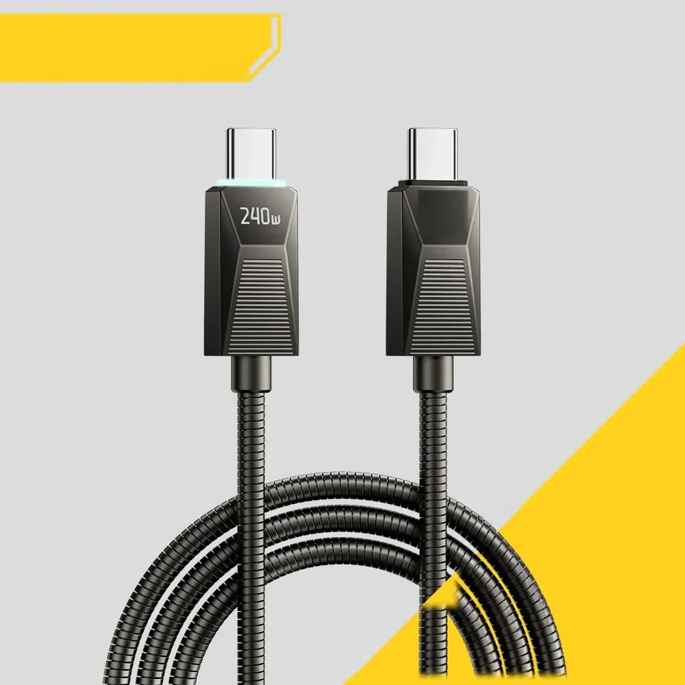 240W Edelstahl USB-C Schnellladekabel