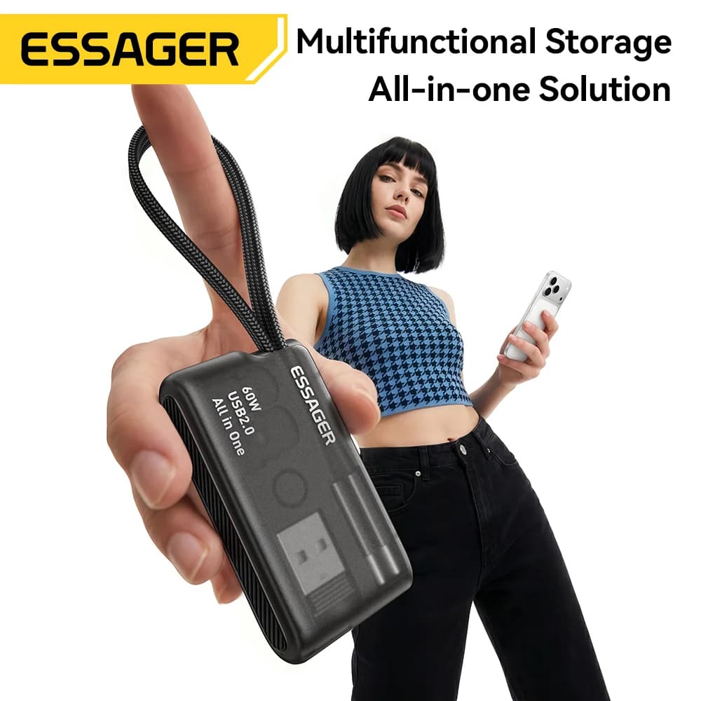 60W USB-C Datenkabel-Set mit Reiseaufbewahrungsbox