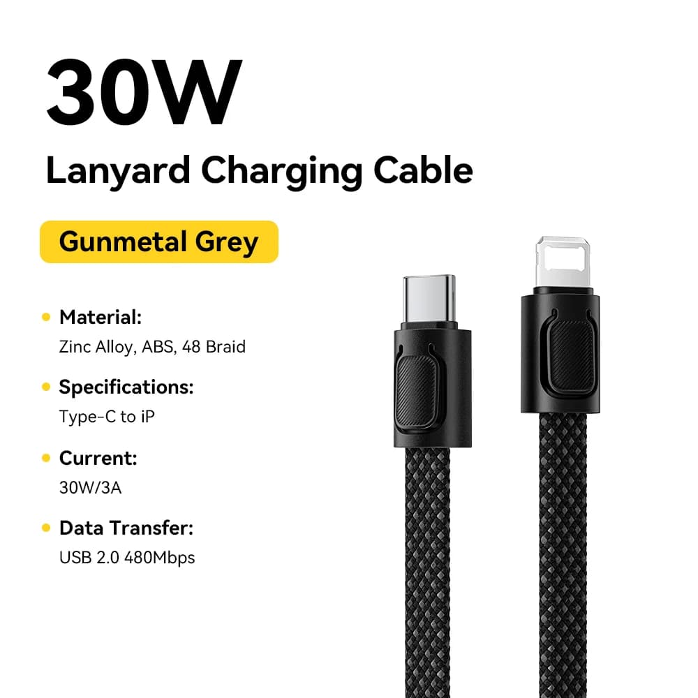 60W USB-C auf Lightning Schnelllade-Bandolier-Kabel