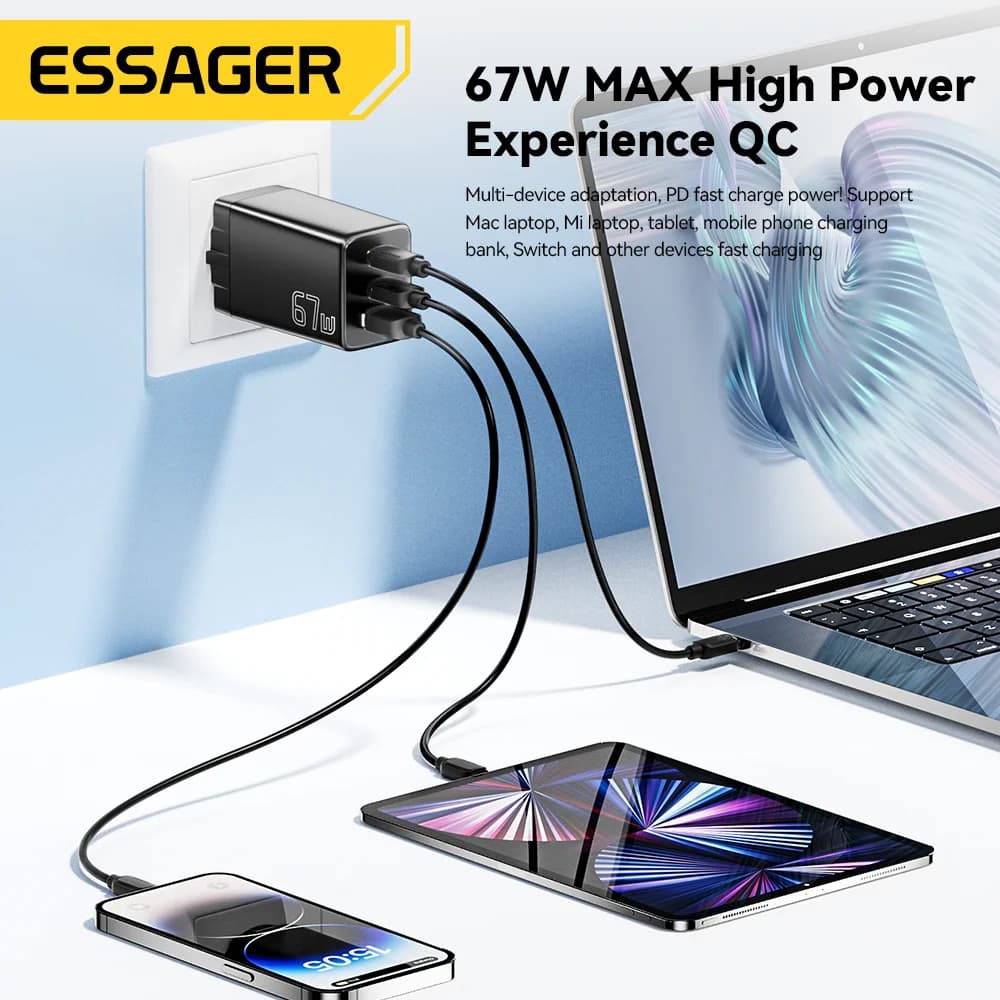 GaN USB Typ-C Ladegerät mit EU/KR Steckeroptionen